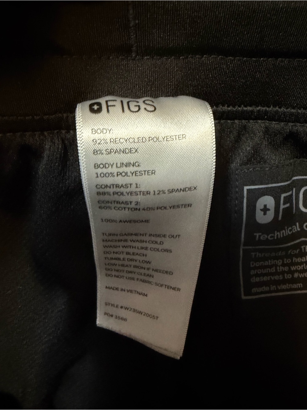 FIGS Zamora FREEx Lined Jogger Scrub Pants Black Size L/T Large Tall Teal Cord